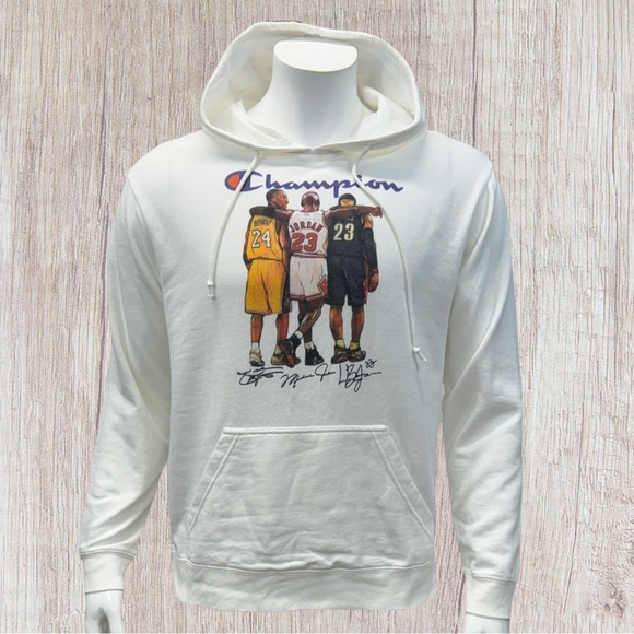 BRYANT JORDAN JAMES WHITE COTTON/POLYESTER HOODIE SWEATSHIRT DELTA FLEECE MEDIUM - Picture 1 of 10
